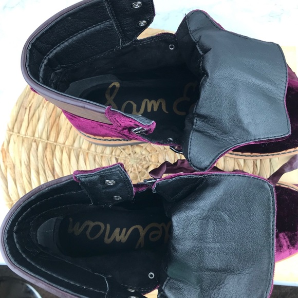 Sam Edelman Browan Velvet Ribbon Lace Up Boot - Picture 6 of 10